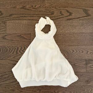 Princess Polly White Halter Neck Crop Top